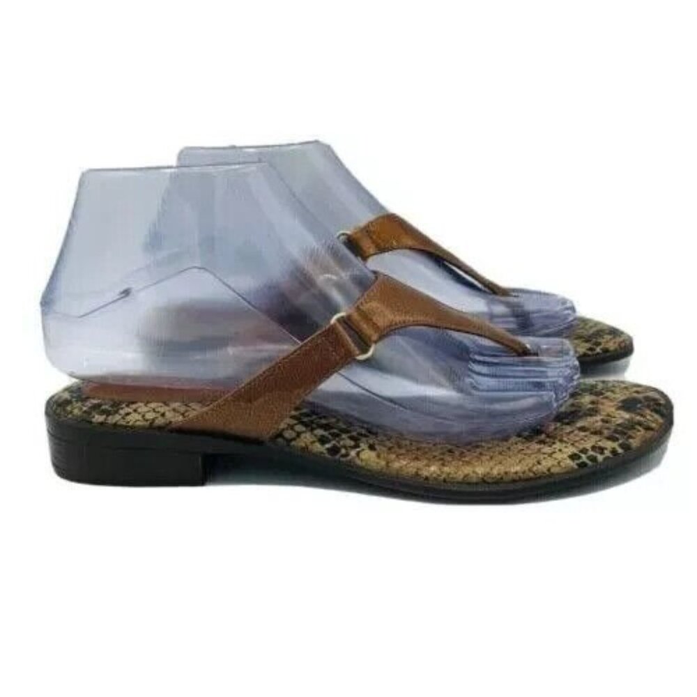 Connie Womens Sandals Size 7 M Snake Animal Print Thong Flip Flops Comfort Shoes